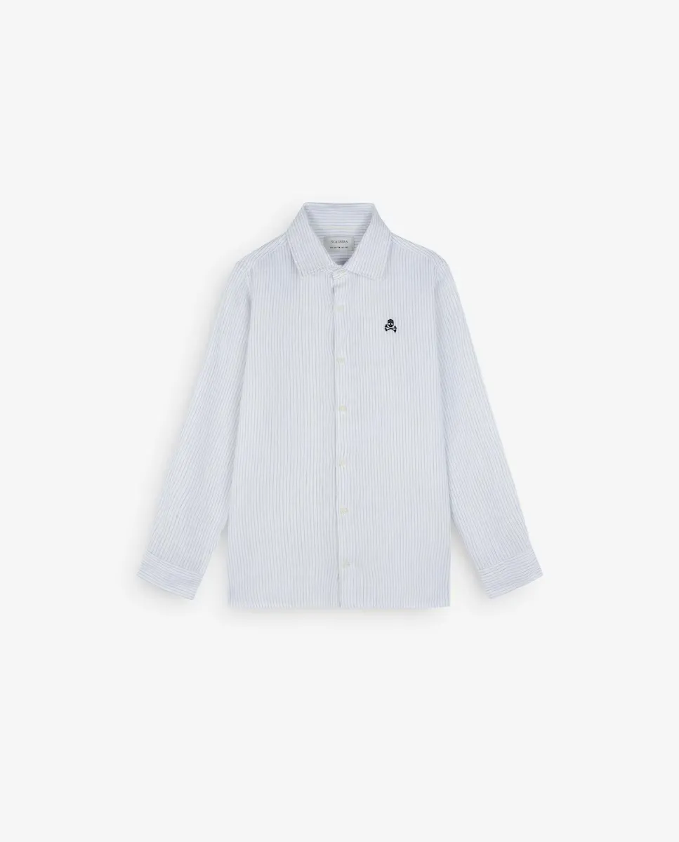 

Льняная рубашка для мальчиков с вышитым черепом Scalpers, многоцветный