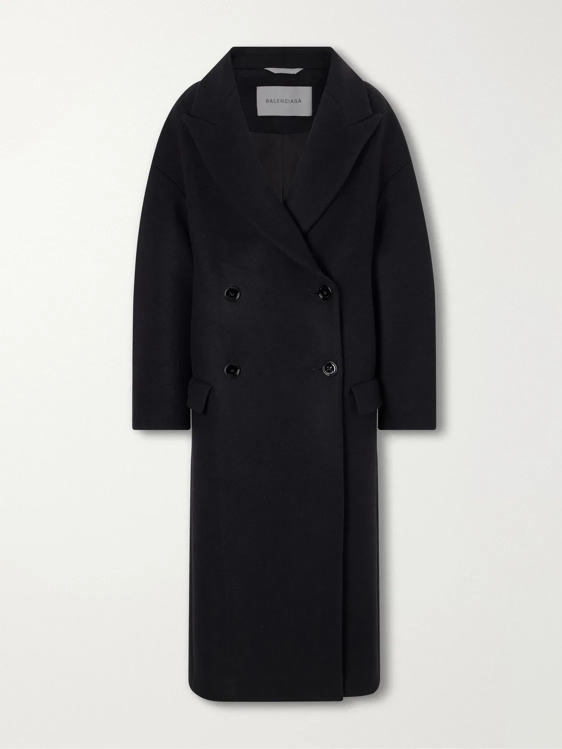 Пальто однобортное с очень свободным кроем Стола Balenciaga, черный