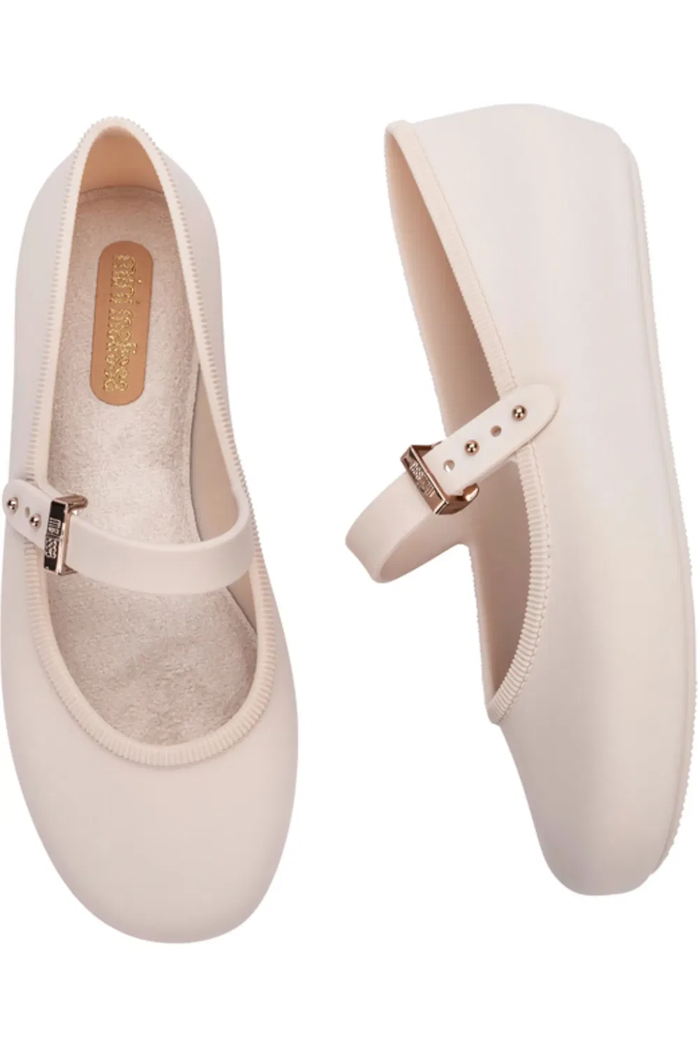 Детские балетки водонепроницаемые Soft Ballerina Mary Jane Mini Melissa, бежевый — фото 4
