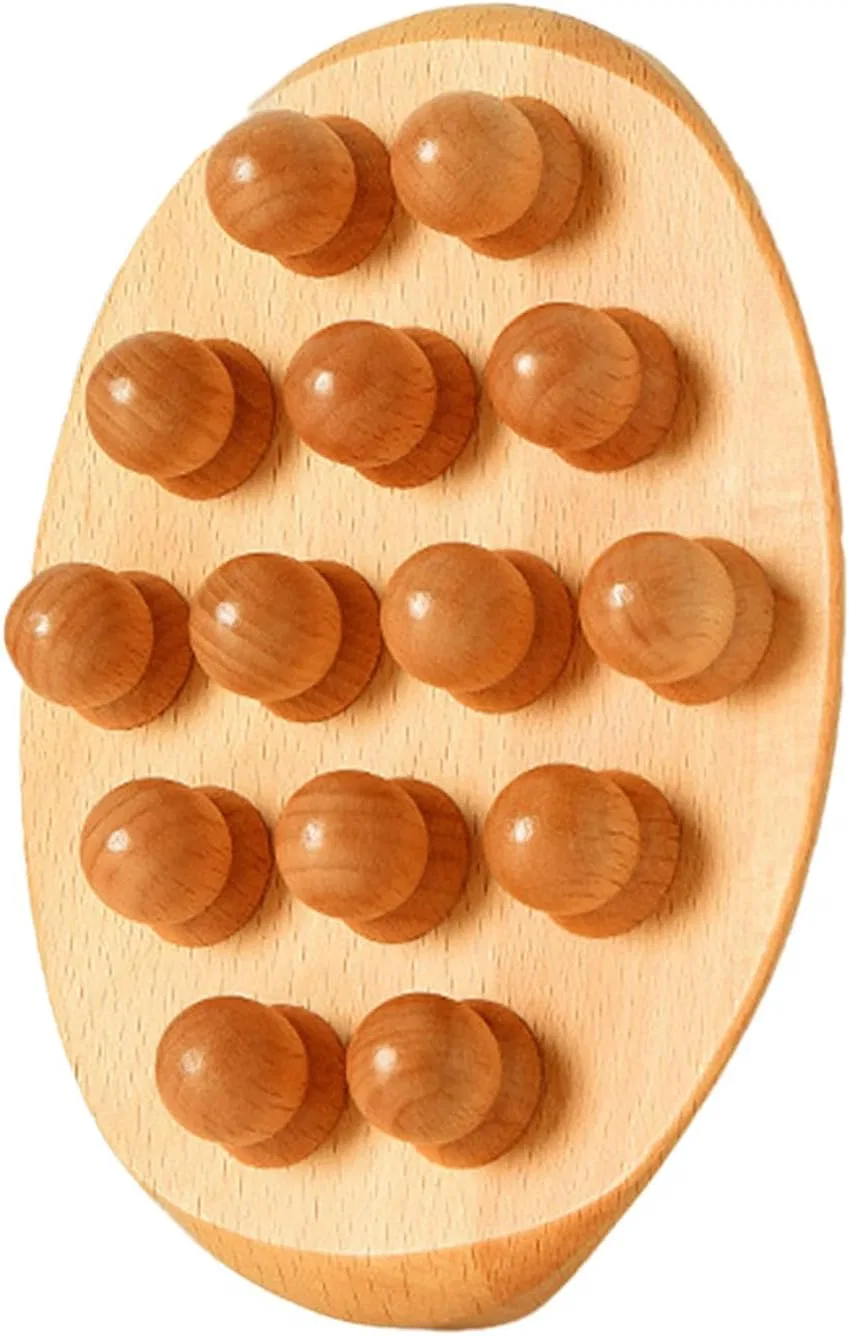 Массажная щетка для тела с деревянными роликами, Wood, 20x11x8.8 см, 204 г Generic