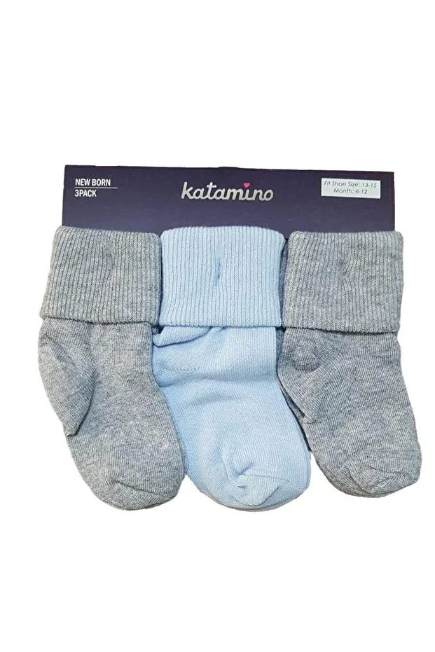 Детские носки хлопковые 3 шт Katamino, Gray Blue