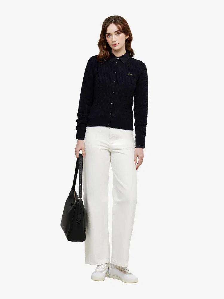 Джинсы LACOSTE Essential Wide Fit, широкие, белые — фото 4