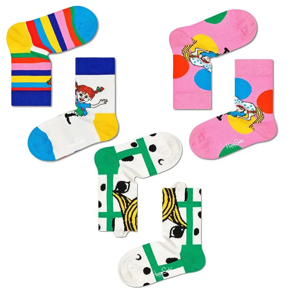 Носки Pippi 3 пары Happy Socks, мультиколор