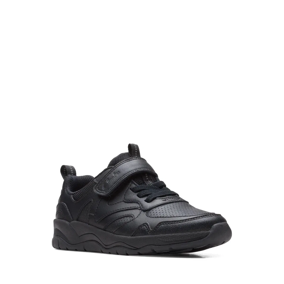 Детские кожаные кроссовки Clowder Sprint Clarks, Black — фото 2