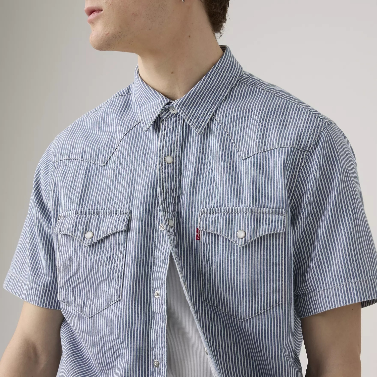 Мужская рубашка Levi's Short Sleeve Classic Western, синий — фото 3