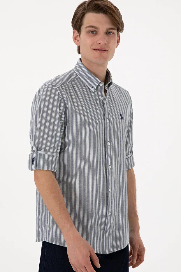 Мужская рубашка с длинным рукавом U.S. Polo Assn., Blue — фото 3