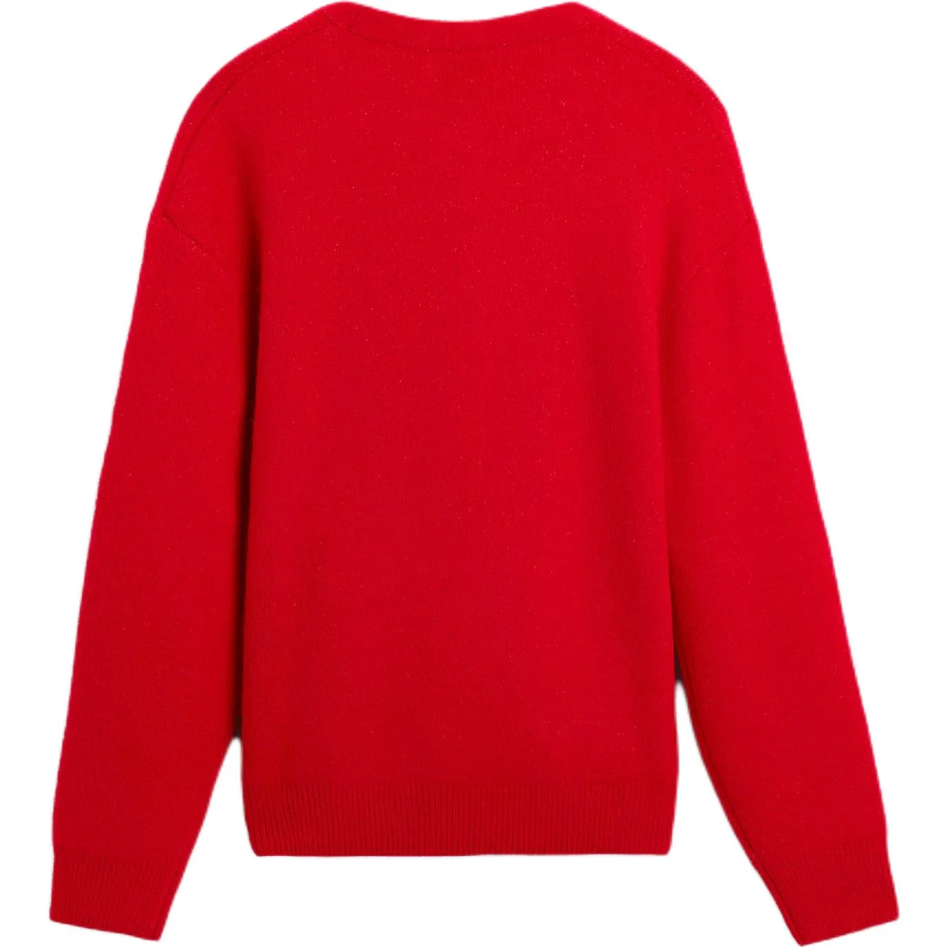 Мужской свитер с круглым вырезом Red ZARA, Красный — фото 3
