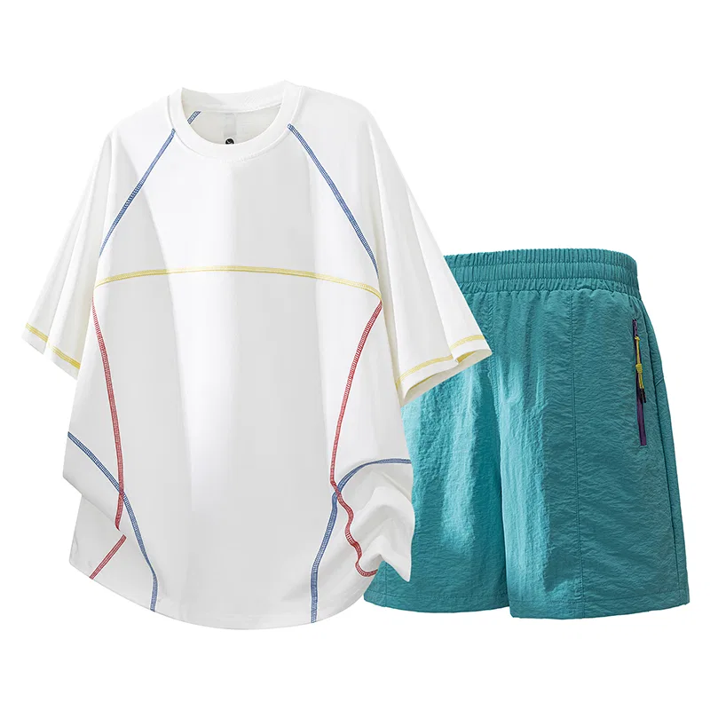 Детский комплект спортивной одежды с круглым вырезом Casual Sportswear, Sugarfunk, Upgraded White Navy Blue — фото 4