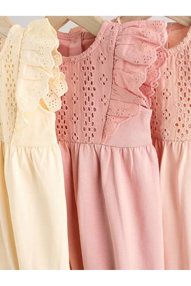 Детский комбинезон для девочек с кружевом Next Baby, Multicolor — фото 3