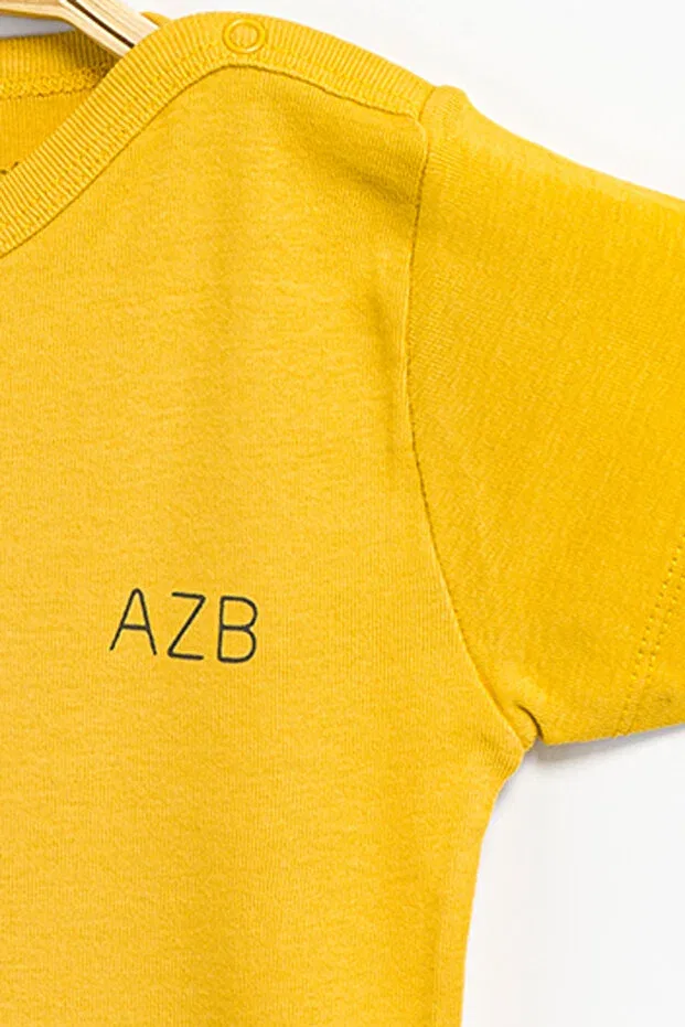 Детское боди с принтом Basics Aziz Bebe, Hardal — фото 3