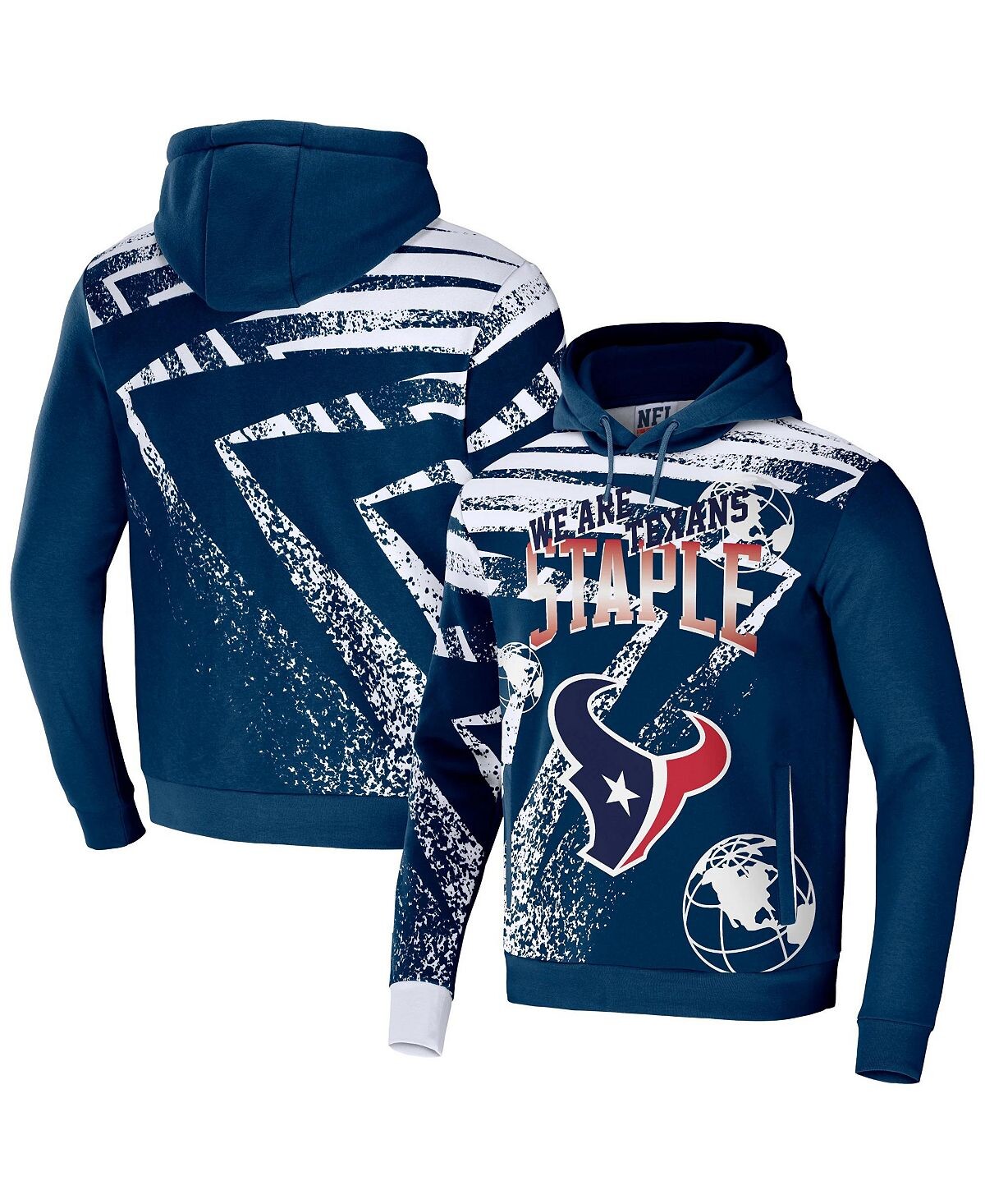 

Мужская худи nfl x staple navy houston texans team slogan all over print pullover hoodie NFL Properties, синий