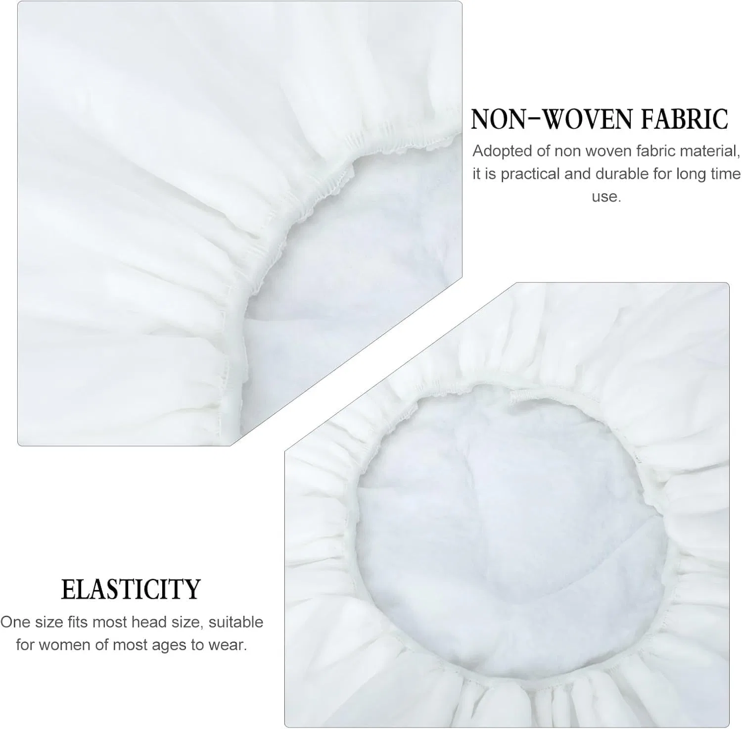 Шапочка для душа, Non-Woven Fabric, белый, 25x25x1.5 см Generisch — фото 3