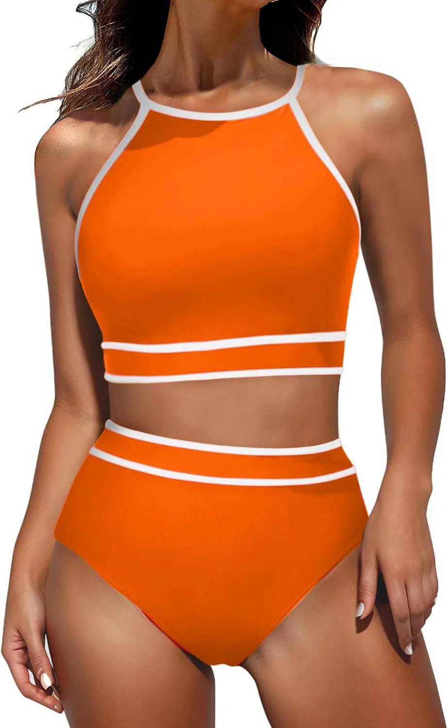 Женский спортивный танкини с регулируемыми бретелями, Orange