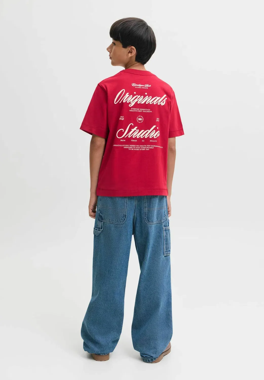 Jornorrebro typo tee ss crew neck sn jnr - print t-shirt Jack & Jones Junior, Rio Red — фото 2