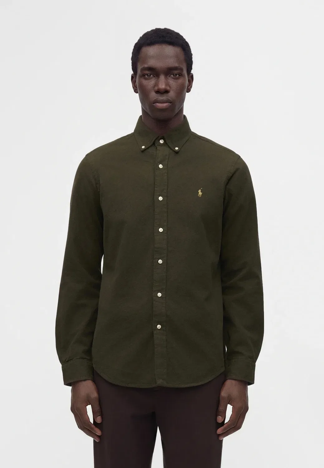 Рубашка из ворсистой фланели, сшитая на заказ Polo Ralph Lauren, Company Olive