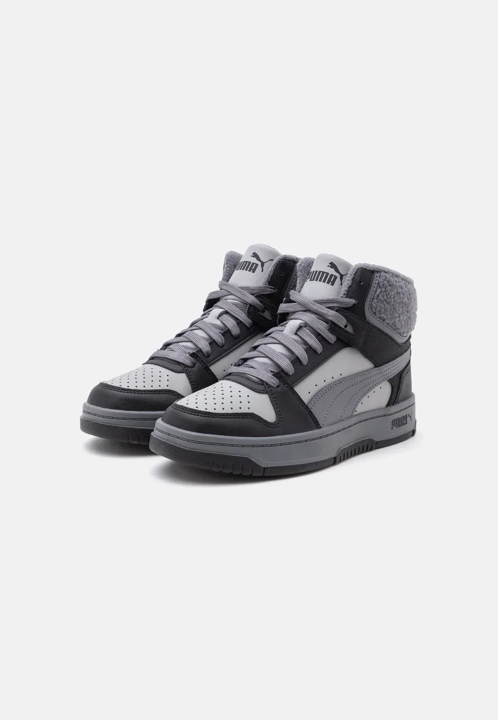 Rebound slam mid cozy jr unisex - высокие кроссовки Puma, Gray Echo/Slate Sky/Black — фото 2