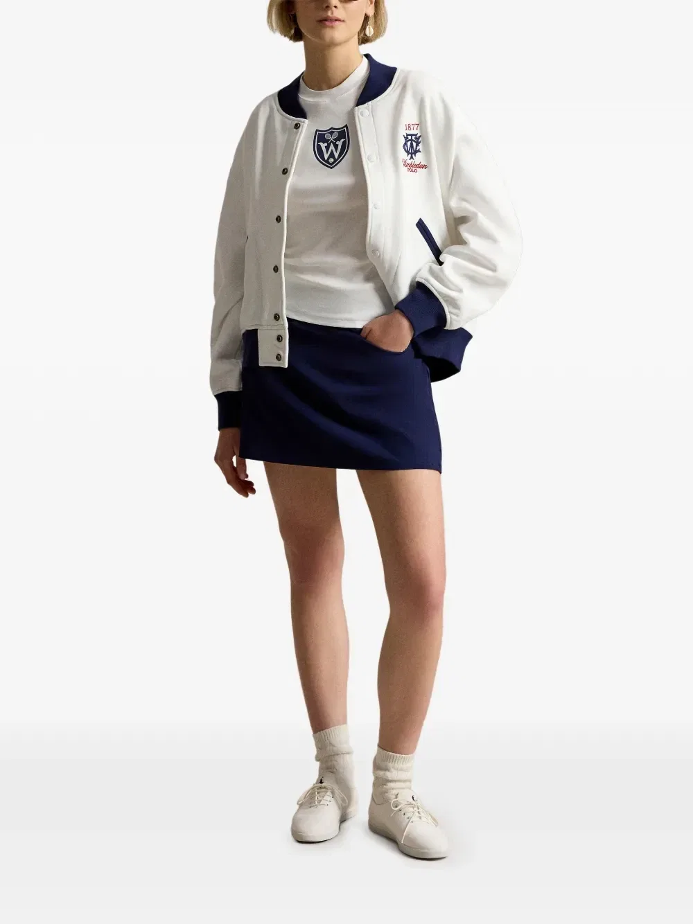 Бомбер с вышитым логотипом Polo Ralph Lauren, бежевый — фото 2