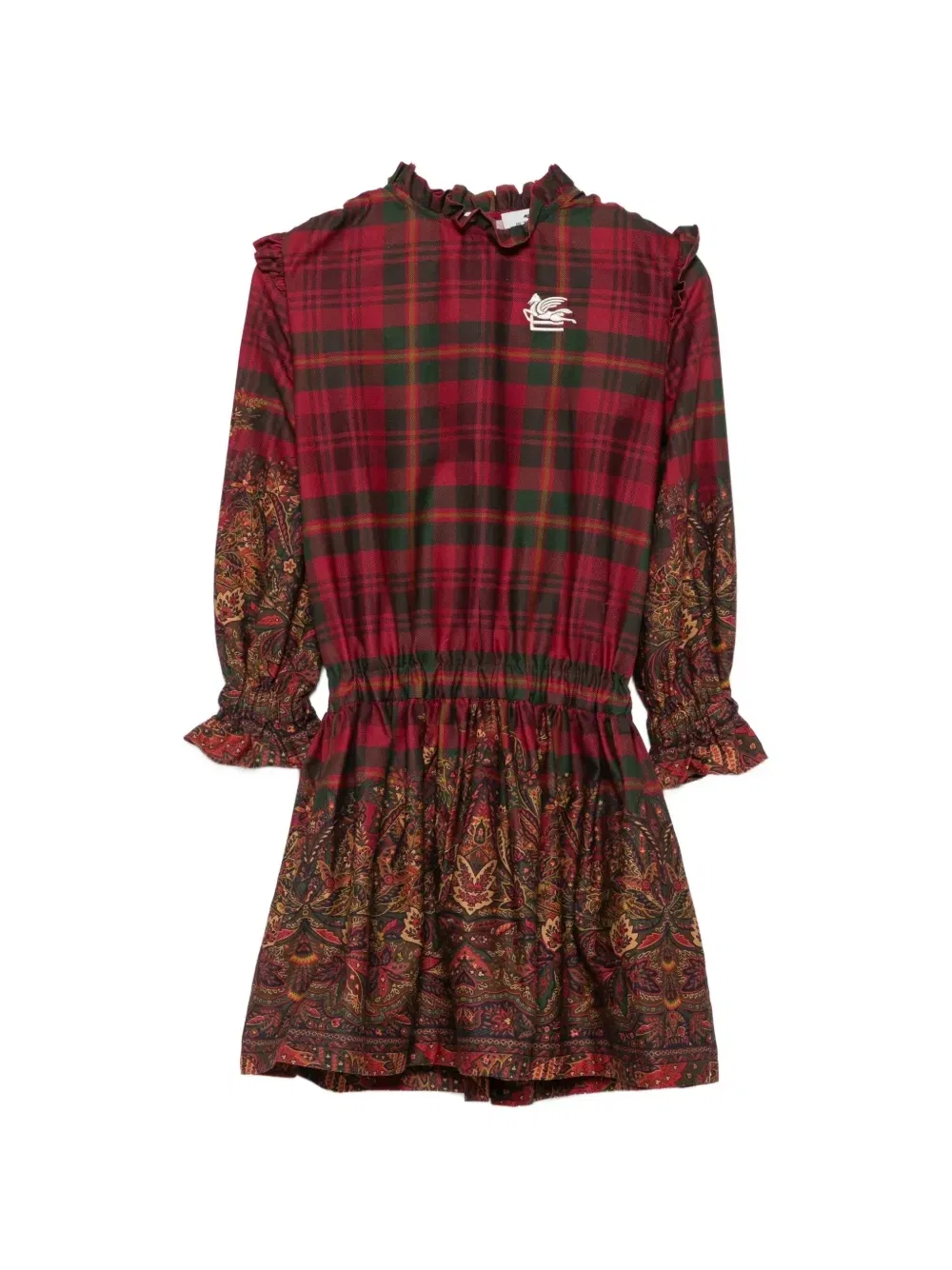 Платье с принтом пейсли с логотипом Pegaso Etro Kids, красный