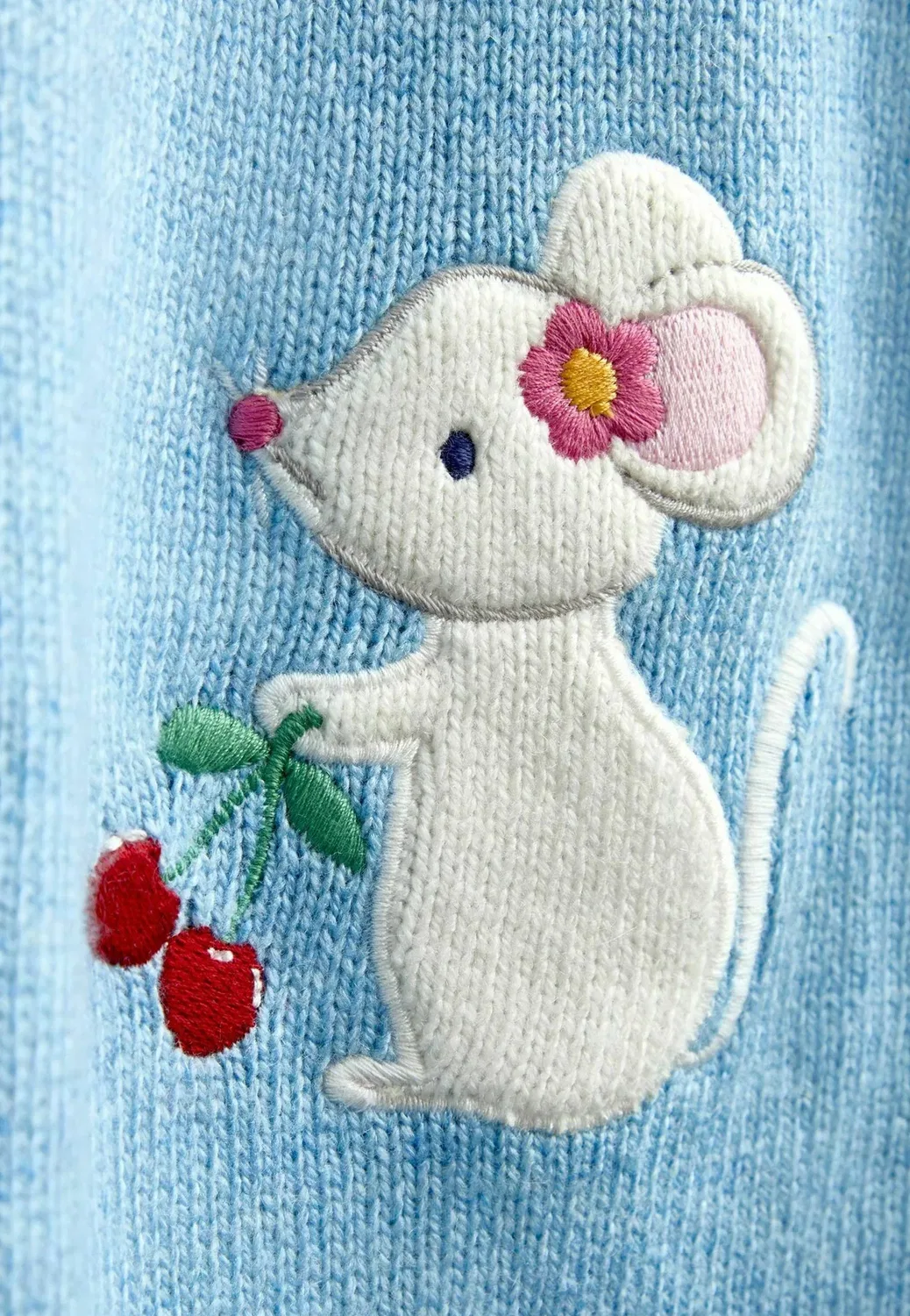 Вязаное платье с узором «фэр-айл» - платье-свитер Jojo Maman Bébé, Light Blue Mouse — фото 4