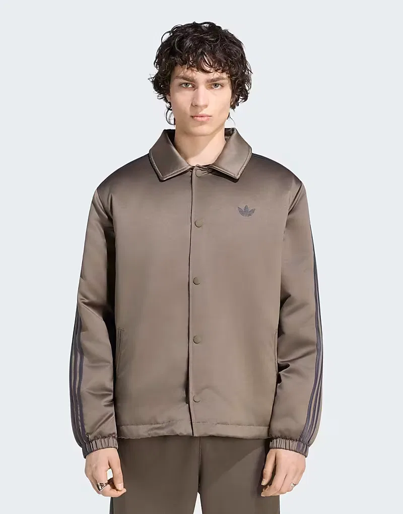 Утепленная куртка Adidas Originals с тремя полосками из атласа, ветка