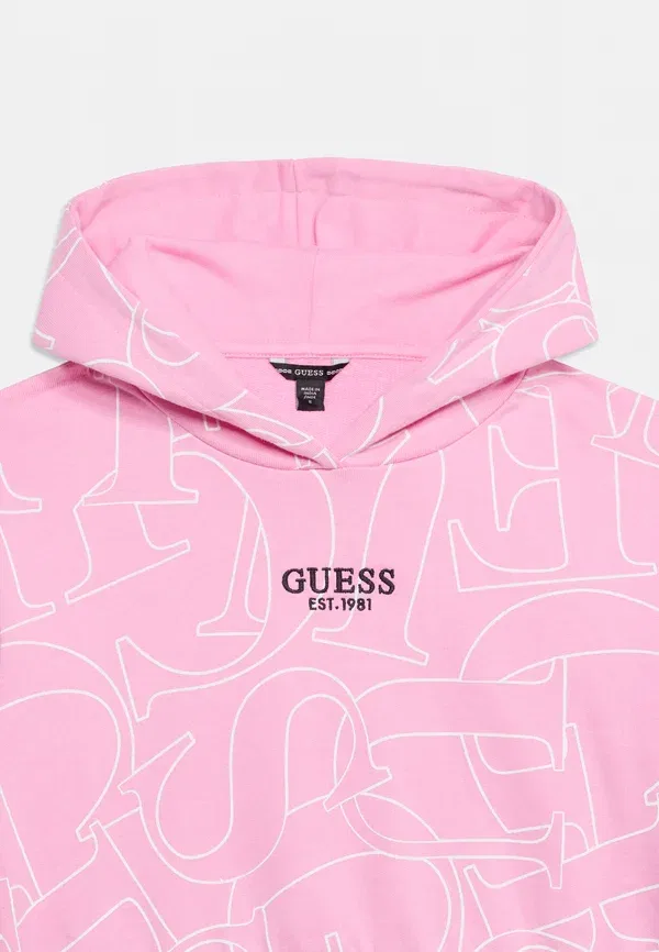 Детская и подростковая спортивная толстовка с капюшоном Guess, розовый — фото 4