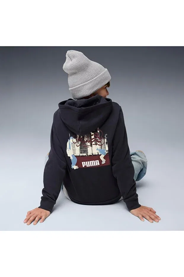 Детское худи для девочек с принтом Mid90S full-zip Puma, New Navy Blue