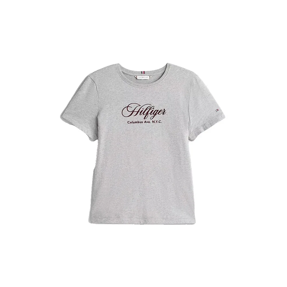 Футболка с коротким рукавом Tommy Hilfiger Script Regular Fit, серый — фото 3