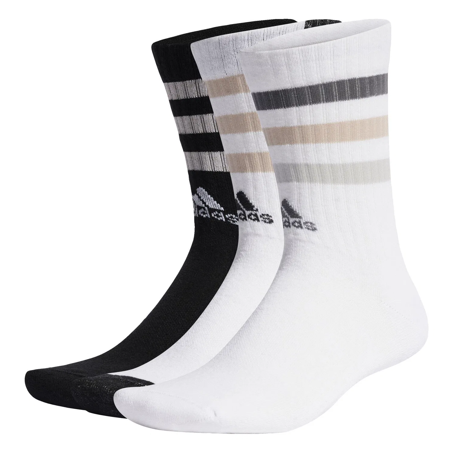 Мужские носки с 3 полосками Bold 3-Streifen Cushioned Crew, Adidas, Цвет Weiss Schwarz