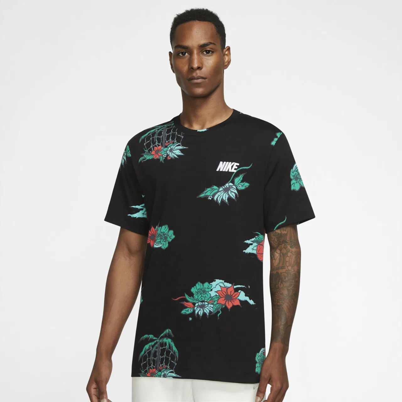 Мужская футболка из хлопка Fran AOP T-Shirt Nike, черный