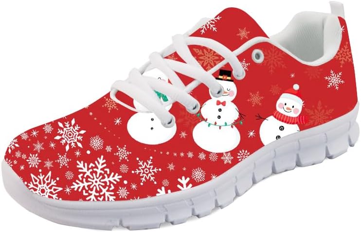 

Кроссовки Forchrinse Daisy унисекс для бега, спортивные кеды для мужчин и женщин, дышащие спортивные кроссовки, Christmas Snowman Snowflake