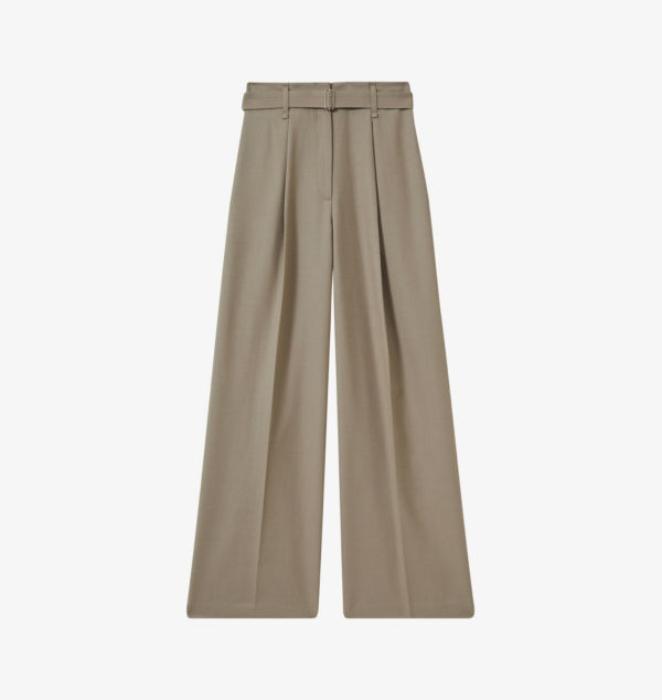 

Широкие шерстяные брюки с поясом от Clara Reiss, цвет neutral