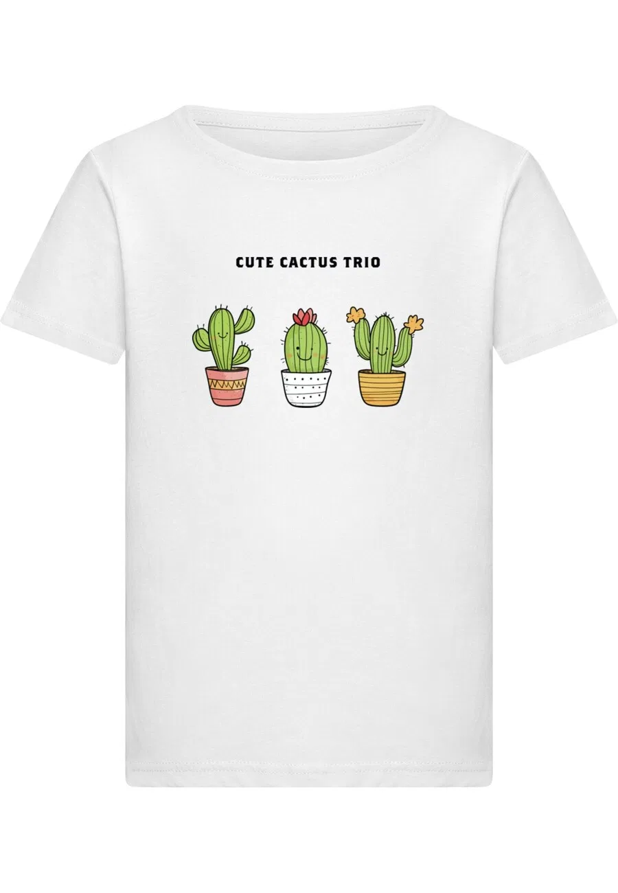 Футболка Merchcode 'Cute Cactus Trio' белого цвета
