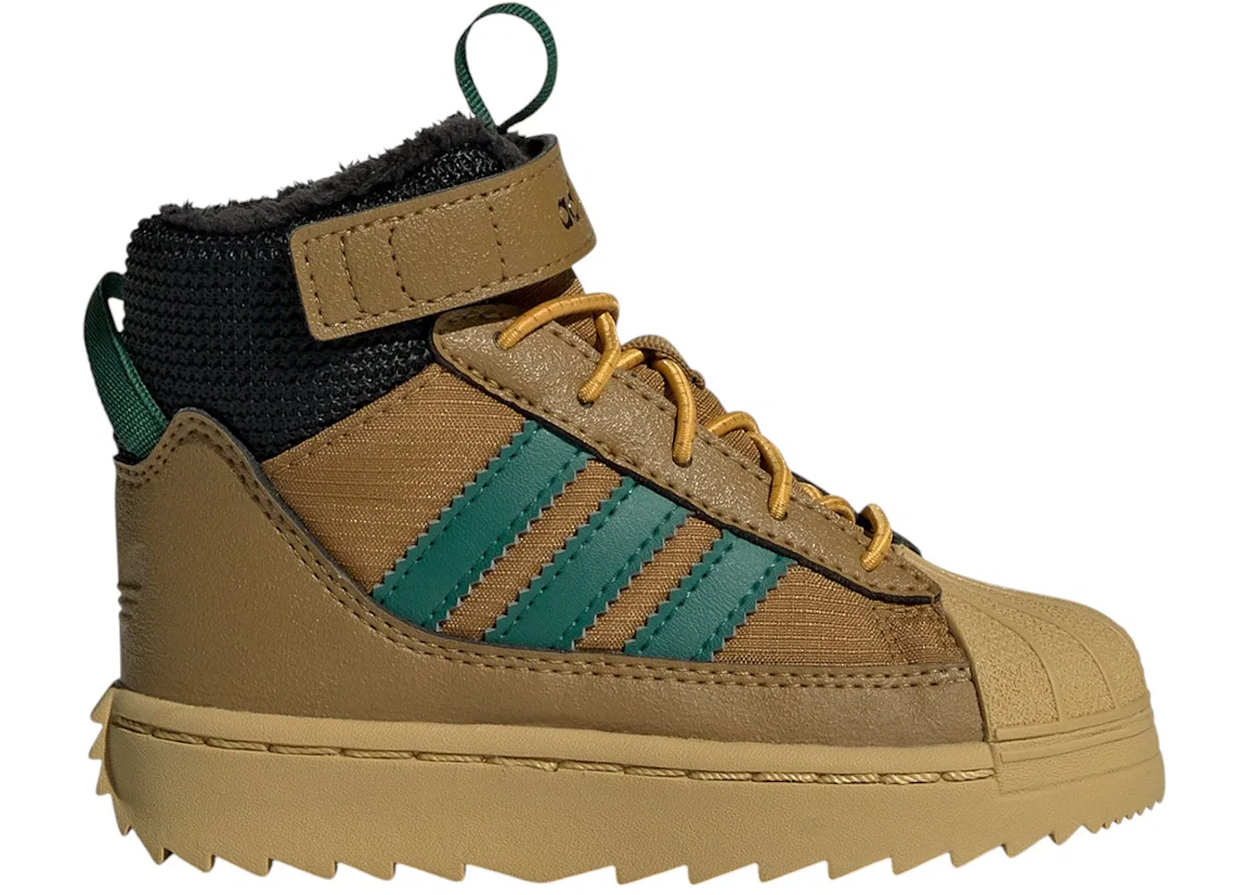 Детские кроссовки Lifestyle с утеплением Adidas Superstar Winter Trek, Bronze Strata/Collegiate Green/Golden Beige