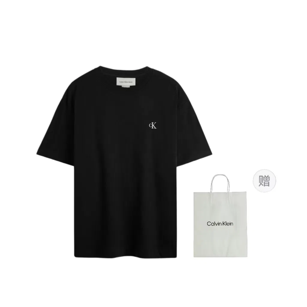 Футболка с вышитым логотипом Calvin Klein, Space Black