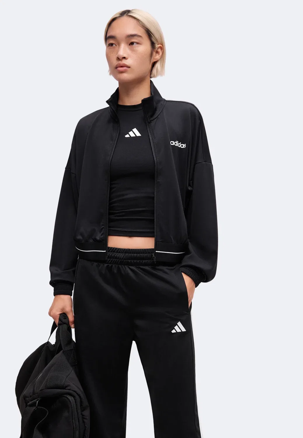 Укороченный спортивный топ Hyperglam - тренировочная куртка Adidas Performance, Black — фото 4