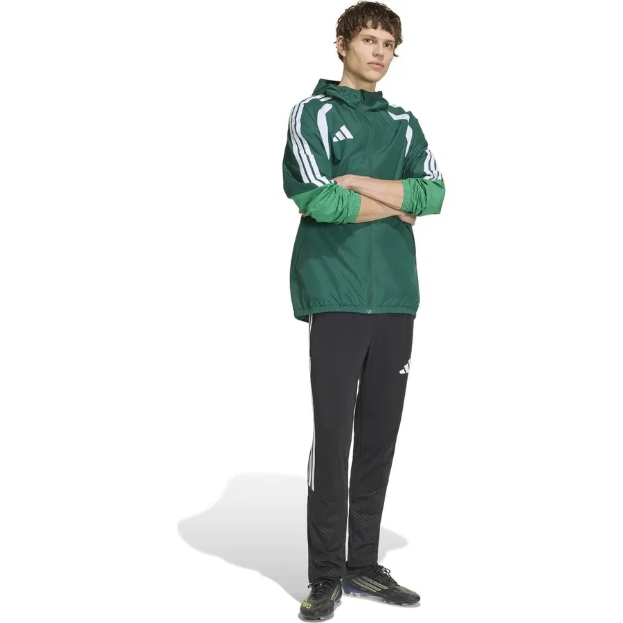 Мужской футбольный свитшот с капюшоном TIRO26C Aw Jkt adidas, Темно-зеленый — фото 3