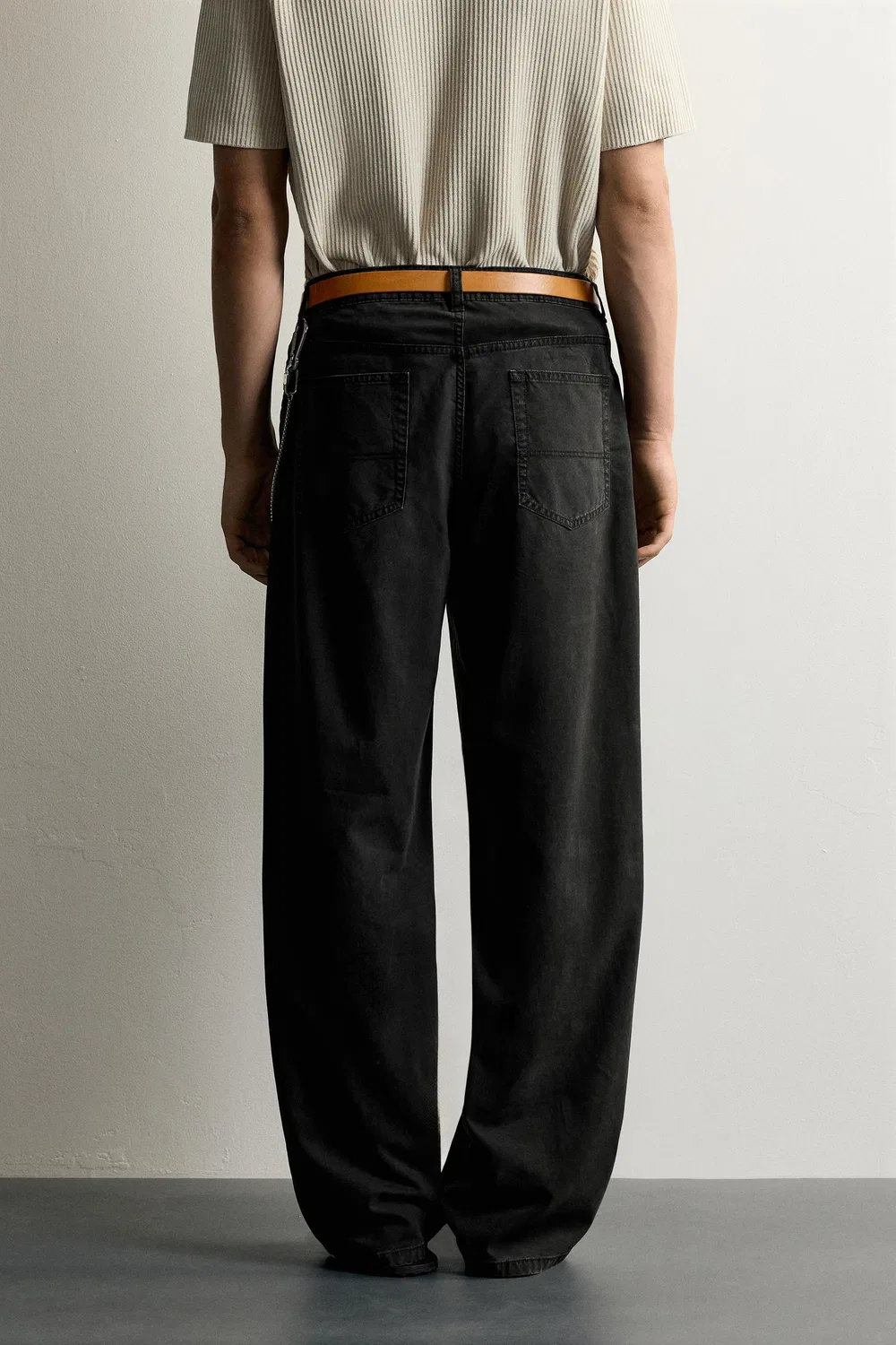 Прямые брюки из лиоцелла/хлопка ZARA, Black — фото 3