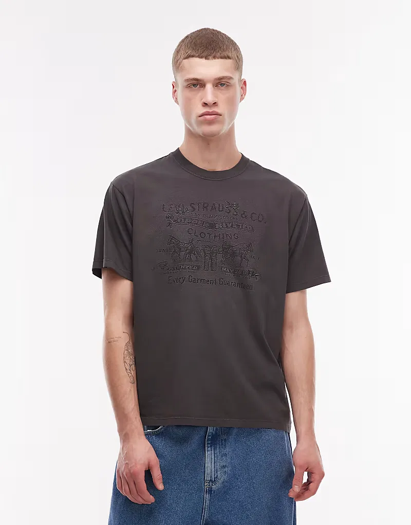 Футболка винтажного кроя с графикой вестерн Levi's, черный