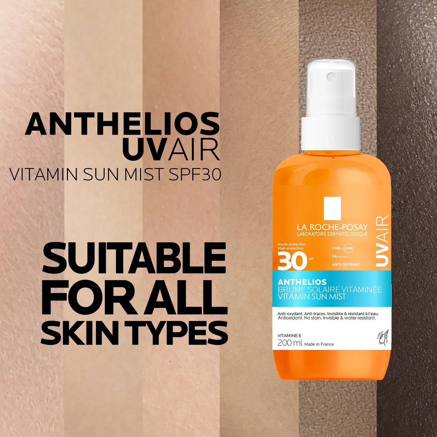 Солнцезащитный спрей La Roche Posay Anthelios Uvair с витамином SPF 30, высокая степень защиты от УФ-излучения, с витамином Е и гиалуроновой кислотой, 200 мл La Roche-Posay — фото 4