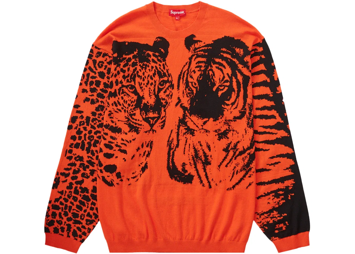 Мужская футболка Supreme Big Cats Jacquard L/S Top Orange