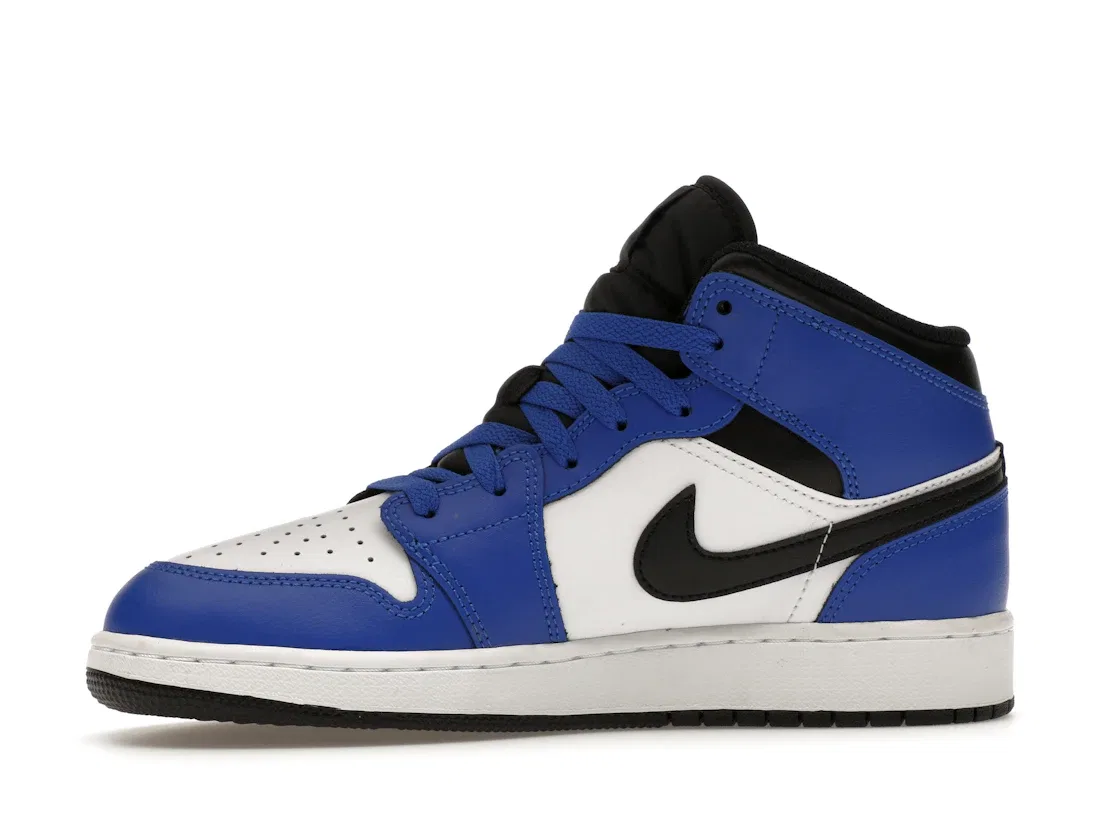 Детские кроссовки Lifestyle с контрастным дизайном Jordan 1 Mid, Game Royal White Black — фото 3