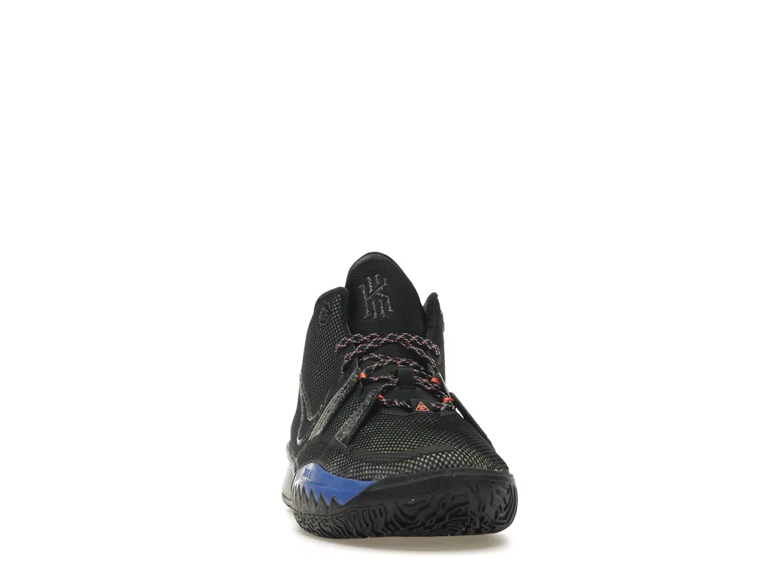 Детские кроссовки для мальчиков с принтом Nike Kyrie 7 Nike, Black/Black/Lime Ice/Total Orange — фото 2