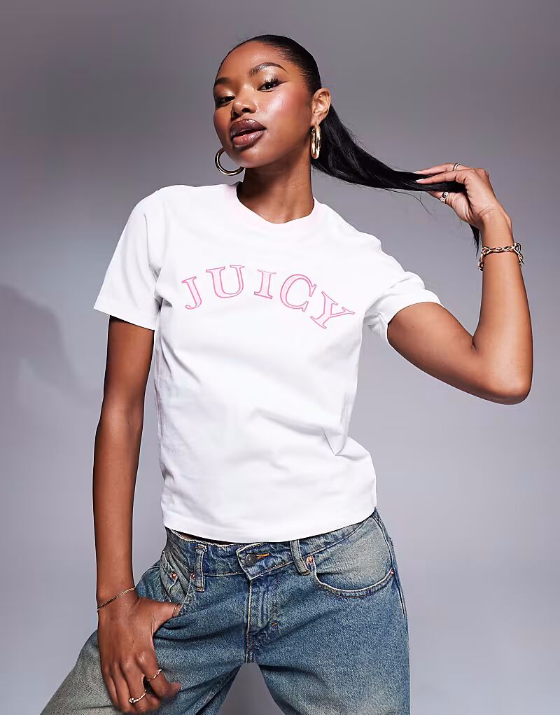 

Футболка Juicy Couture с логотипом девушки в белом цвете