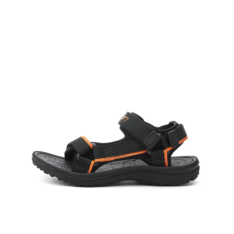 Детские сандалии из экокожи с ремешками VENICEW, Black Orange