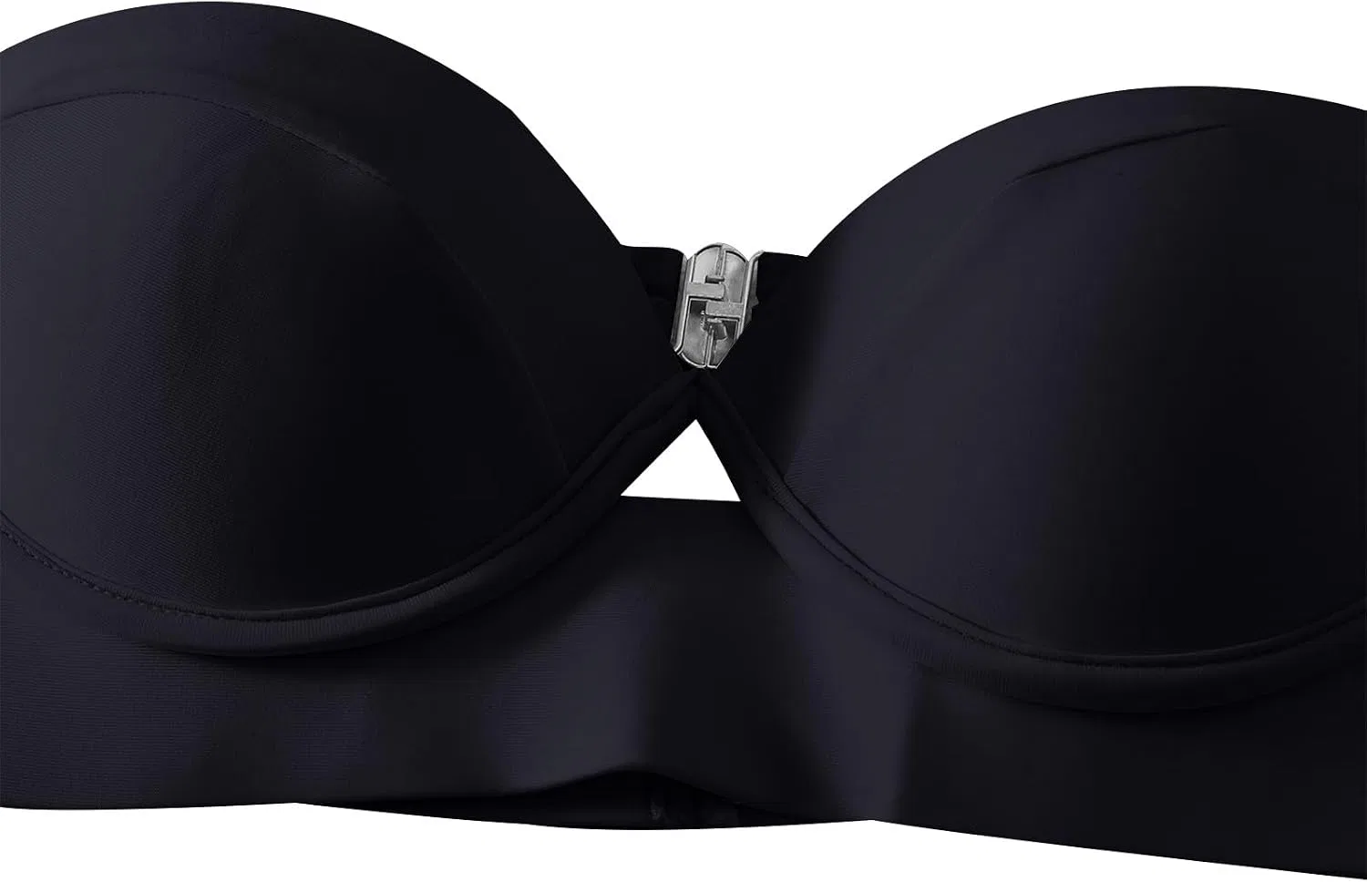 Женский бикини-сет с рюшами спереди и узлом, High Cut Swimwear, Black — фото 3