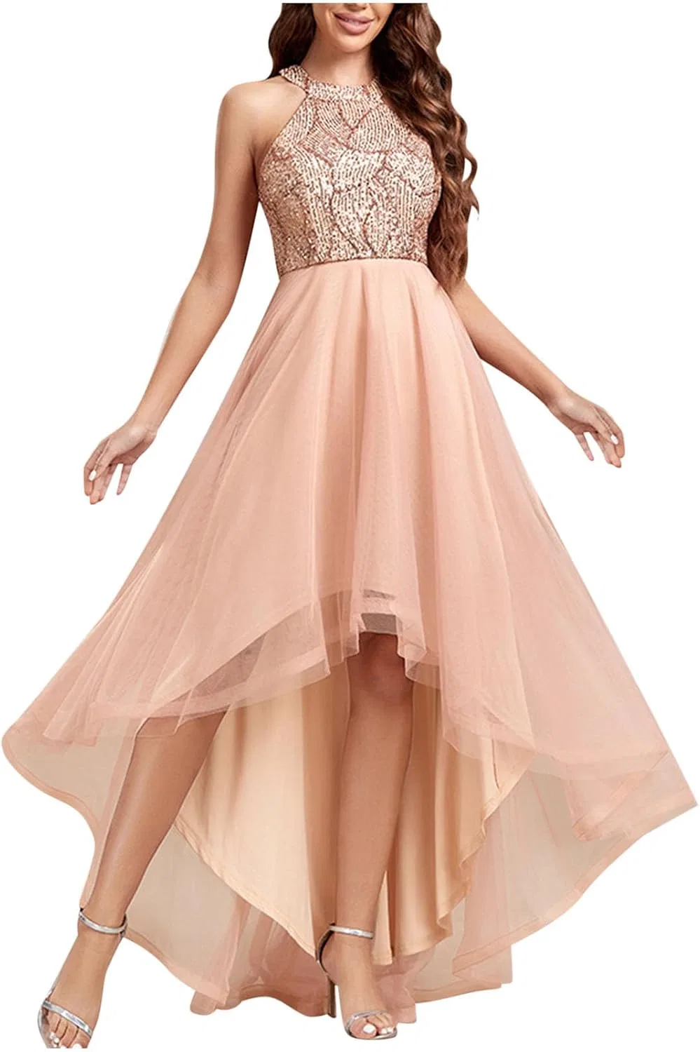 Вечернее платье асимметричное Fairy Flowy, Pink