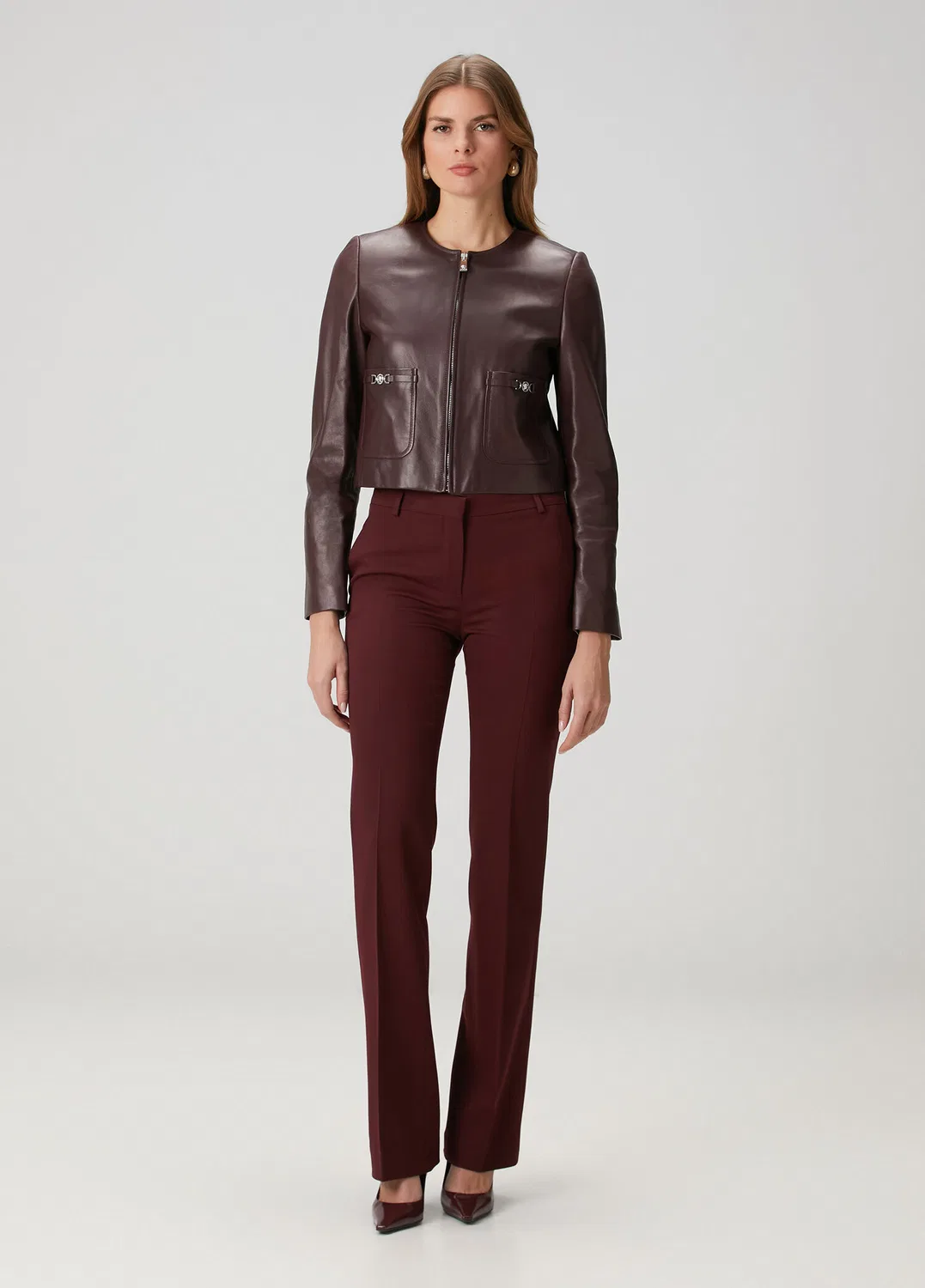 Брюки Versace Slim Fit, бордовый