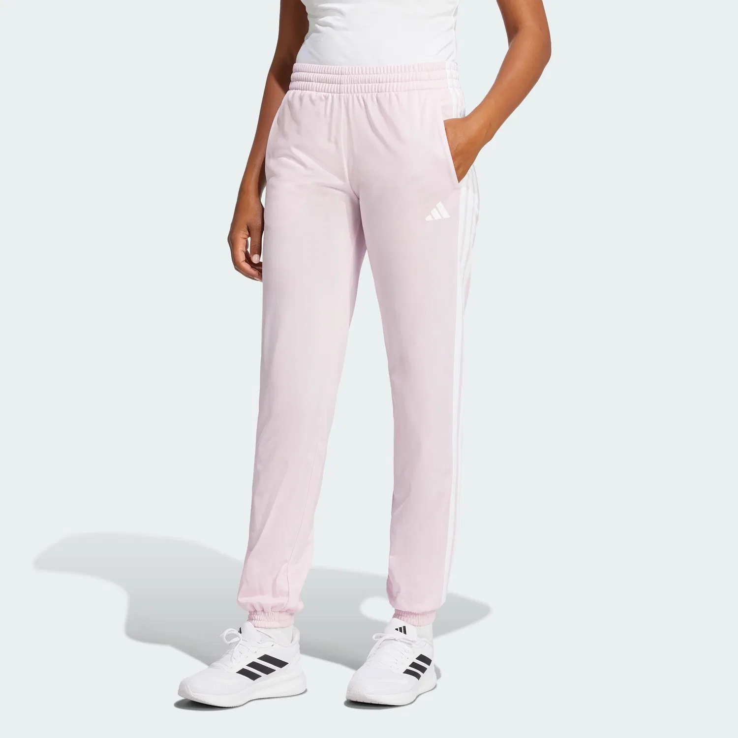 Женские спортивные брюки с лампасами adidas Tricot 3-Stripes, Clear Pink
