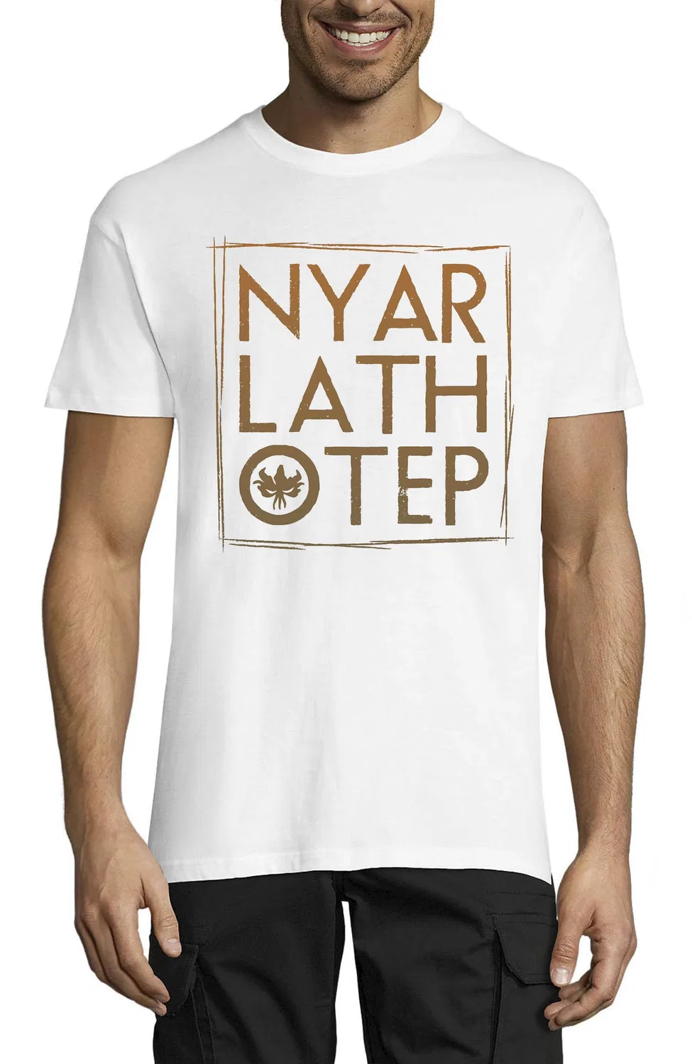 Мужская футболка с принтом Nyarlathotep The Crawling Chaos H P Lovecraft Outer God, White