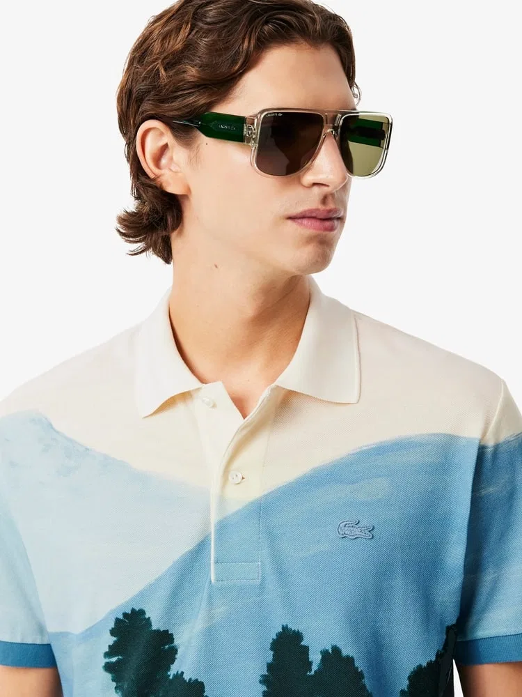 Футболка поло с жаккардовым узором LANDSCAPE LACOSTE, Green — фото 2